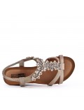 Mix-materials heeled sandal 