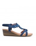 Mix-materials heeled sandal 