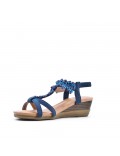 Mix-materials heeled sandal 