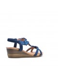 Mix-materials heeled sandal 