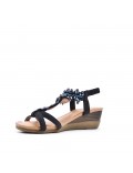 Mix-materials heeled sandal 