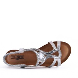 Mix-materials heeled sandal 