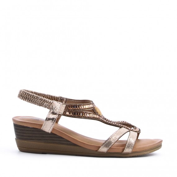 Mix-materials heeled sandal 