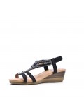 Mix-materials heeled sandal 