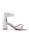 Faux suede heeled sandal for women