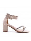 Faux suede heeled sandal for women