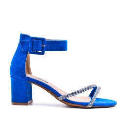 Faux suede heeled sandal for women