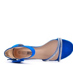 Faux suede heeled sandal for women