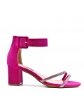 Faux suede heeled sandal for women