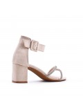 Faux suede heeled sandal for women