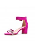 Faux suede heeled sandal for women