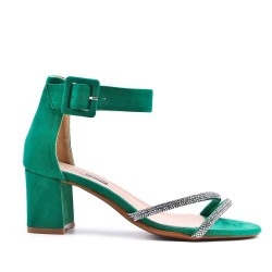 Faux suede heeled sandal for women