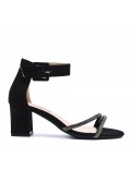 Faux suede heeled sandal for women