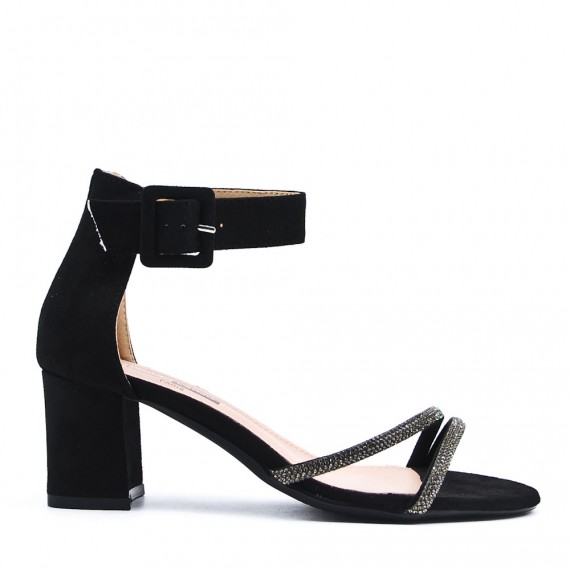 Faux suede heeled sandal for women