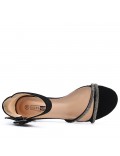 Faux suede heeled sandal for women