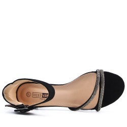 Faux suede heeled sandal for women