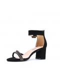 Faux suede heeled sandal for women