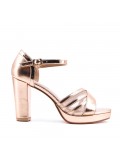 Faux leather heeled sandal