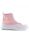 Women's faux leather lace up sneaker