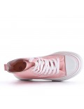 Women's faux leather lace up sneaker