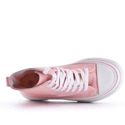 Women's faux leather lace up sneaker