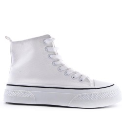 Women's faux leather lace up sneaker