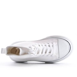 Women's faux leather lace up sneaker