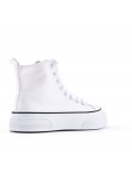 Women's faux leather lace up sneaker