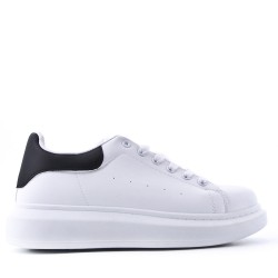 Men's faux leather lace-up sneaker