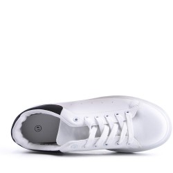 Men's faux leather lace-up sneaker