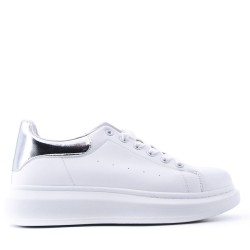 Men's faux leather lace-up sneaker
