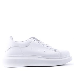 Men's faux leather lace-up sneaker
