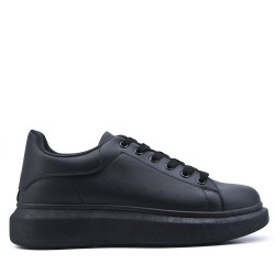 Men's faux leather lace-up sneaker