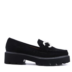 Derby en simili daim pour femme