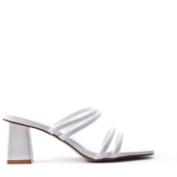 Faux leather heeled sandal