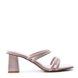 Sandale à talon en simili cuir