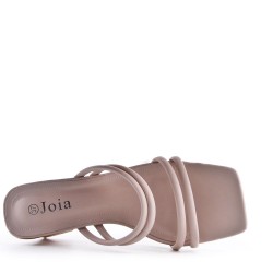 Sandale à talon en simili cuir