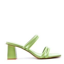 Faux leather heeled sandal