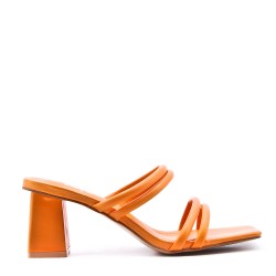 Sandale à talon en simili cuir