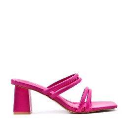 Faux leather heeled sandal