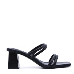 Faux leather heeled sandal