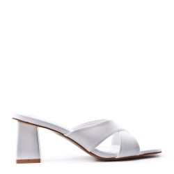Faux leather heeled sandal