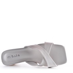 Faux leather heeled sandal