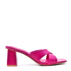Faux leather heeled sandal