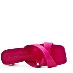 Faux leather heeled sandal