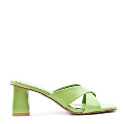 Faux leather heeled sandal