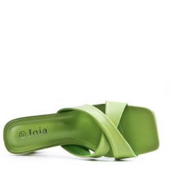 Faux leather heeled sandal