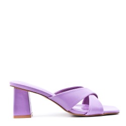 Faux leather heeled sandal