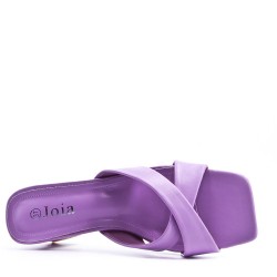 Faux leather heeled sandal