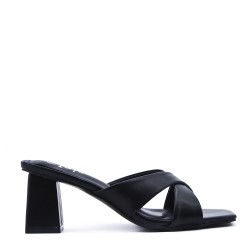 Faux leather heeled sandal